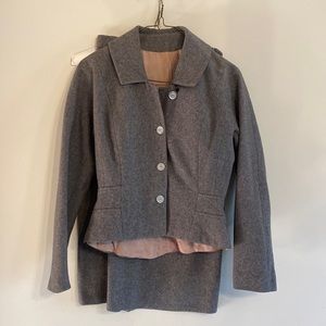 Vintage 1950’s 100% Wool Short Waist Cost and Skirt Suit, Suit Set, Handmade